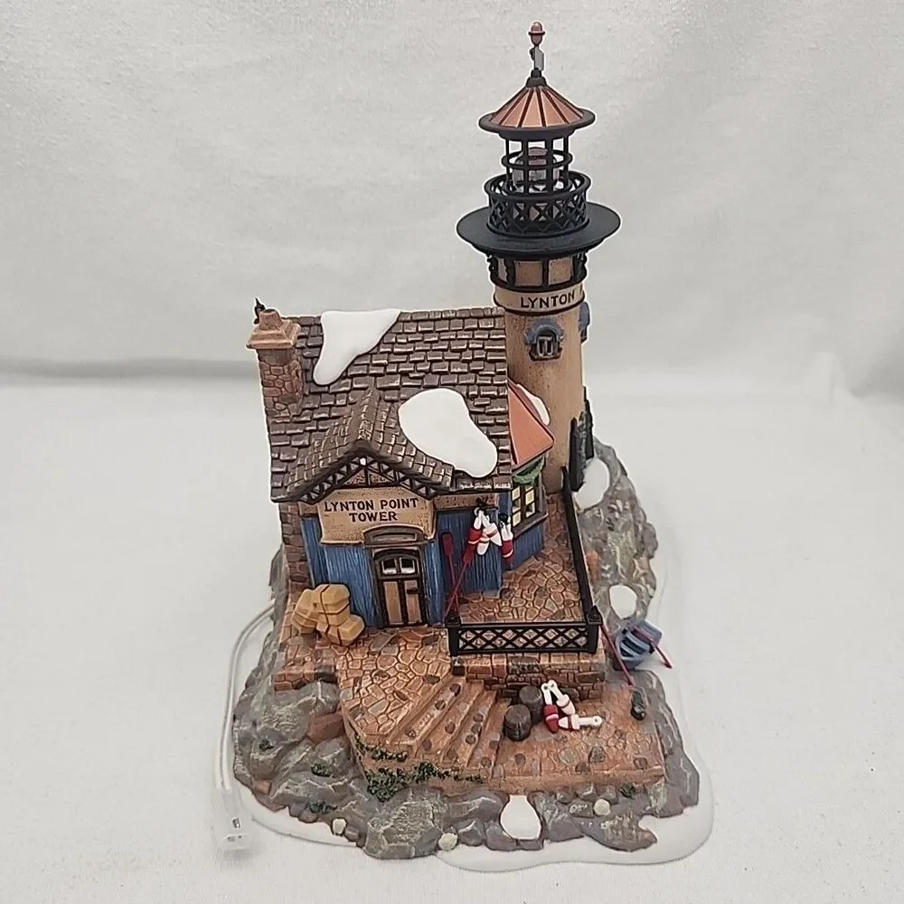 House Dept 56 Dickens Village Lynton Point Tower Lighted Lighthouse W/Box #58315